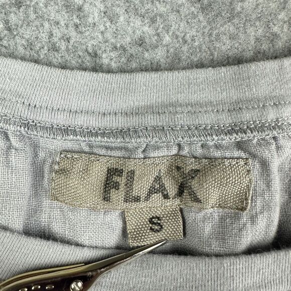 FLAX Linen Tunic Top Womens Small Gray Pockets Lagenlook Quiet Luxury Coastal - Picture 12 of 12